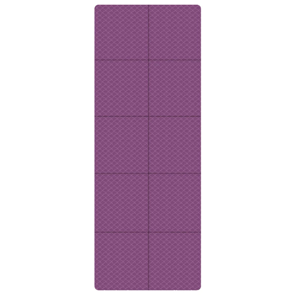 Foldable Yoga Mat Folding Fitness Exercise Mat Double Sided TPE Pilates Mat Non-Slip Multifunction for Women Men & Children