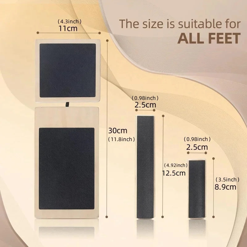 Single Foot Balance Board Ankle Strengthener Exerciser Sprained Non-Slip Wood Wobble Board Physical Therapy Posture Corrector