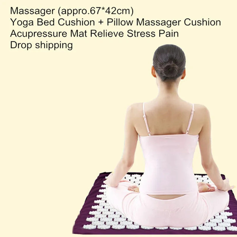 67*42Cm Yoga Mat Massager Massage Cushion Acupressure Mat Relieve Stress Pain Acupuncture Spike Yoga Mat Pin Pad/Yoga Mat