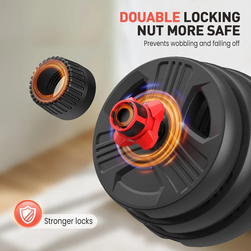Adjustable Dumbbells, 20/30/40/55/60/70/80/90Lbs Free Weight Set with Connector, 2 or 3 in 1 Dumbbells Used as Barbell