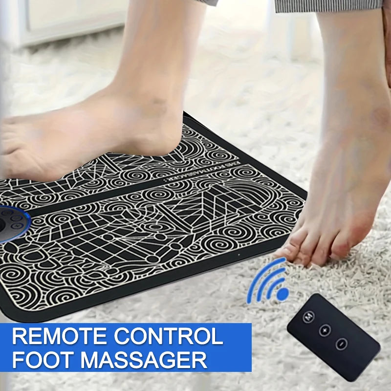 Remote Control Electric Foot Massager Muscle Relaxation Foldable Rechargeable Cervical Massager for Man Woman Relieve Fatigue