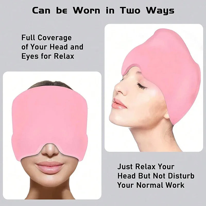 1Pcs Gel Cold Hot Head Ice Cap Black and Pink Head Wrap Face Mask Head Massage Sleep Eye Mask Health Care Tool