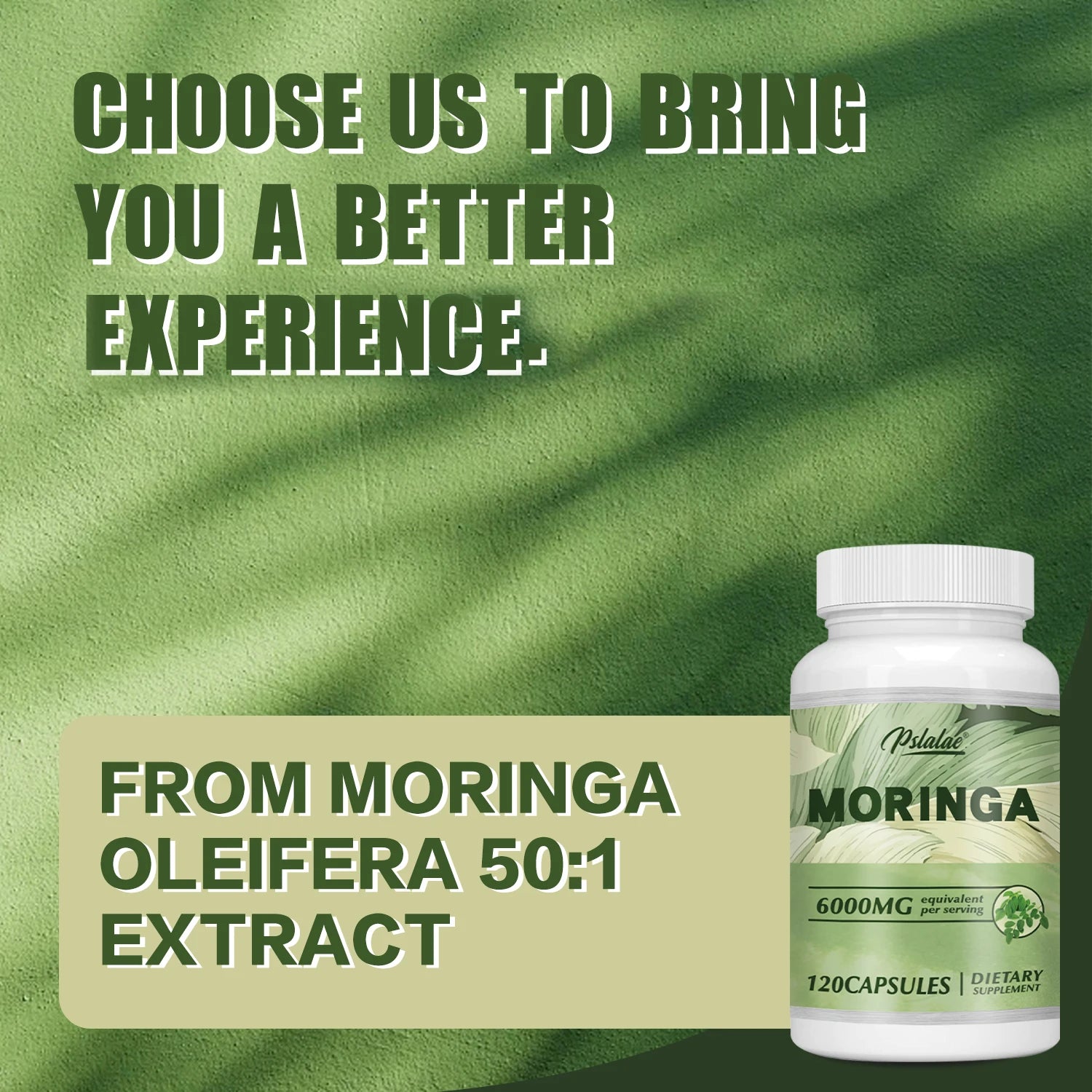 Moringa 6000Mg - Support Immune System, Energy, Metabolism, Antioxidants - 120 Capsules