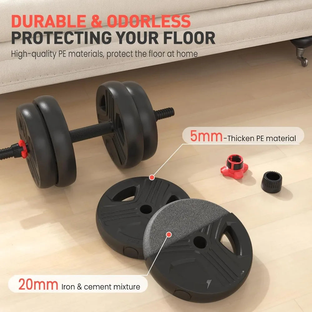 Adjustable Dumbbells, 20/30/40/55/60/70/80/90Lbs Free Weight Set with Connector, 2 or 3 in 1 Dumbbells Used as Barbell