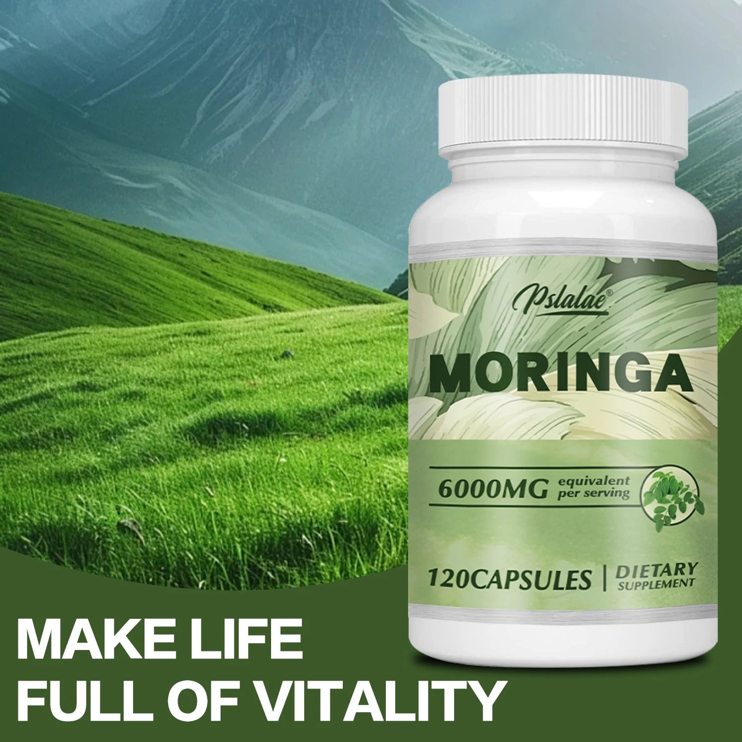 Moringa 6000Mg - Support Immune System, Energy, Metabolism, Antioxidants - 120 Capsules