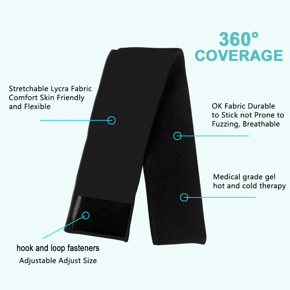 Reusable Hot Cold Therapy Wrap Wisdom Teeth Recovery Adjustable Ice Pack Face Wrap for Eyes Neck Chin TMJ Headaches Pain Relief