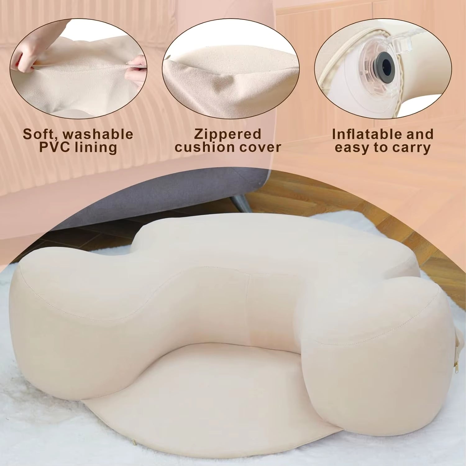 Inflatable Pillow Inflatable Air Cushion Large Meditation Cushion for Zafu Yoga Make Yoga Unchable Yog